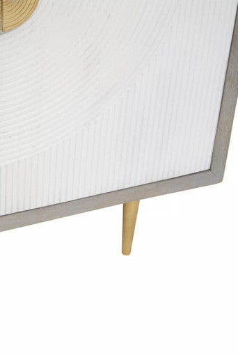 Cream and Grey Mango Wood Two Door Cabinet | Sareel