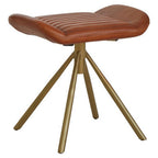 Tan Leather Footstool | Buffalo