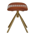 Tan Leather Footstool | Buffalo