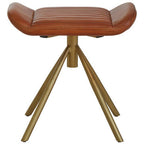 Tan Leather Footstool | Buffalo