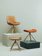 Tan Leather Footstool | Buffalo
