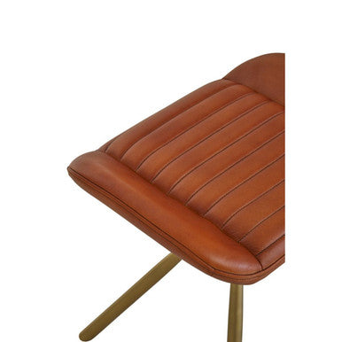 Tan Leather Footstool | Buffalo