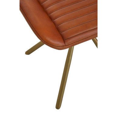 Tan Leather Footstool | Buffalo