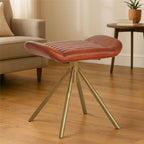 Tan Leather Footstool | Buffalo