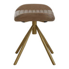 Grey Leather Footstool | Buffalo