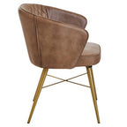 Grey Leather Chair with Gold Finish Legs | Buffalo