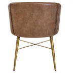 Grey Leather Chair with Gold Finish Legs | Buffalo