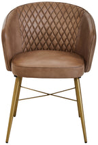 Grey Leather Chair with Gold Finish Legs | Buffalo