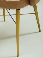 Grey Leather Chair with Gold Finish Legs | Buffalo