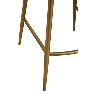 Tan Leather Bar Chair with Gold Finish Frame | Buffalo