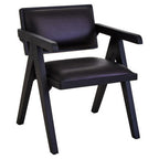 Black Leather Chair with Wood Frame | Buffalo