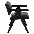 Black Leather Chair with Wood Frame | Buffalo