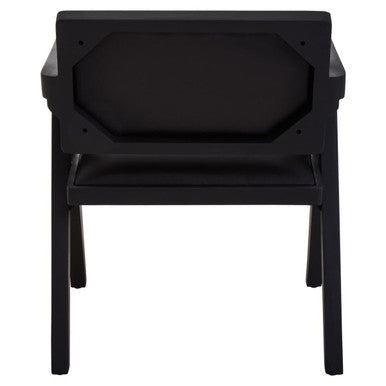 Black Leather Chair with Wood Frame | Buffalo