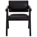 Black Leather Chair with Wood Frame | Buffalo