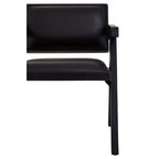 Black Leather Chair with Wood Frame | Buffalo