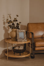Brown Leather Armchair with Black Iron Frame | Buffalo