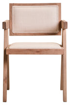 Ivory Fabric and Grey Wash Beech Wood Dining Chair | Cebu