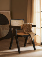 Natural Cane and Black Beech Wood Dining Chair | Cebu