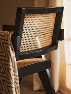 Natural Cane and Black Beech Wood Dining Chair | Cebu