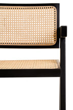 Natural Cane and Black Beech Wood Dining Chair | Cebu
