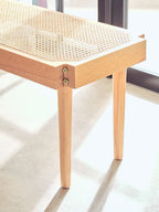 Natural Cane and Beech Wood Bench | Cebu