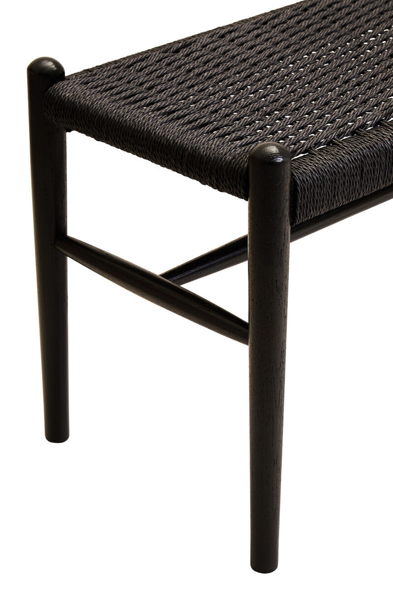 Cebu Black Rope and Elm Wood Bench