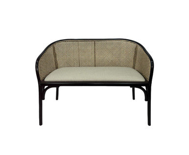 Natural Cane Bench with Black Beech Wood Frame | Cebu