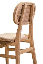 Beige Fabric and Grey Wash Elm Wood Dining Chair | Cebu