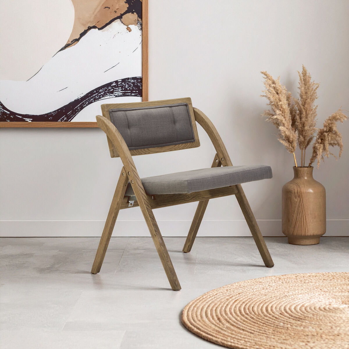 Grey and Black Elm Wood Folding Chair | Cebu