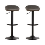 Set of Two Ash Faux Leather Bar Stools | Dalston