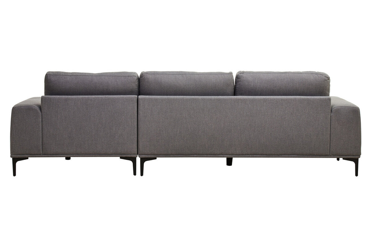 3 Seater Grey Fabric Right Chaise Sofa, Toulon