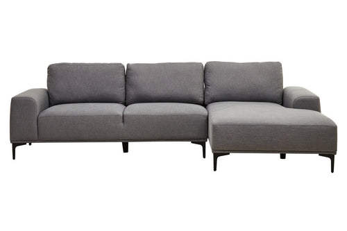 3 Seater Grey Fabric Right Chaise Sofa | Toulon