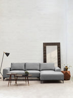 3 Seater Grey Fabric Right Chaise Sofa, Toulon