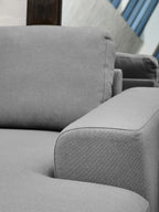3 Seater Grey Fabric Right Chaise Sofa, Toulon