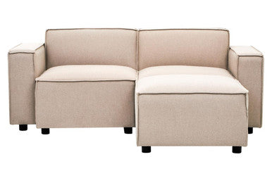 Natural Fabric Modular Ottoman | Toulouse