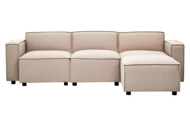Natural Fabric Modular Ottoman | Toulouse