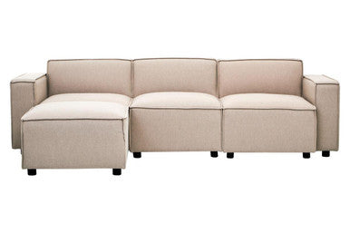 Natural Fabric Modular Ottoman | Toulouse