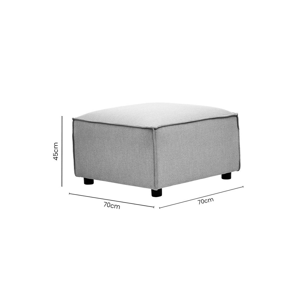 Grey Fabric Modular Ottoman | Toulouse