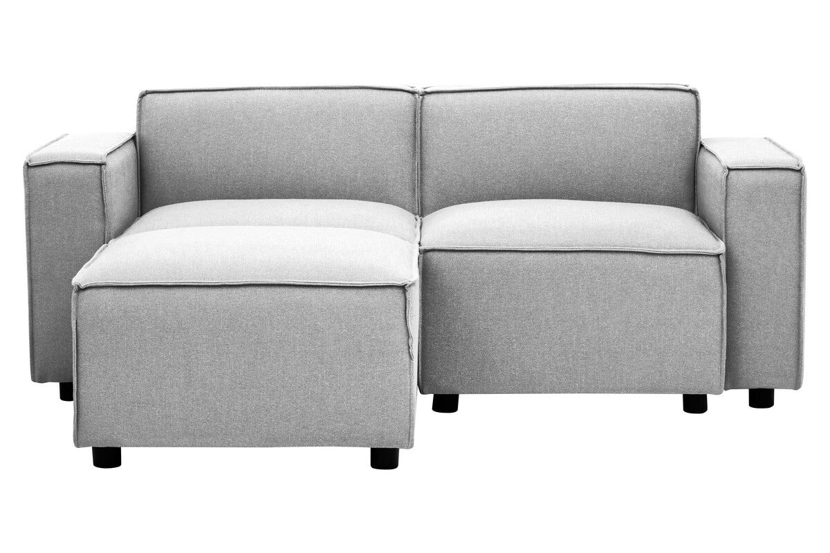 Grey Fabric Modular Ottoman | Toulouse
