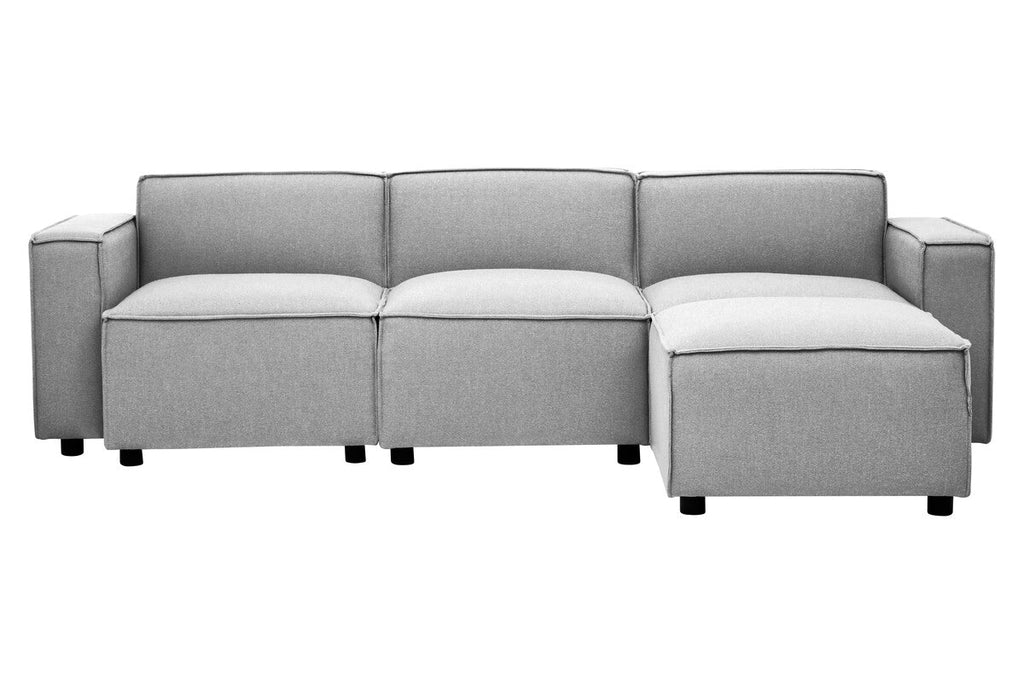 Grey Fabric Modular Ottoman | Toulouse