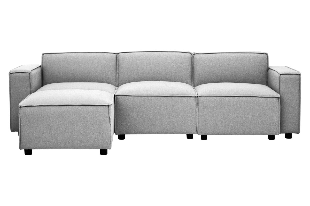 Grey Fabric Modular Ottoman | Toulouse