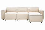 Cream Fabric Modular Ottoman | Toulouse