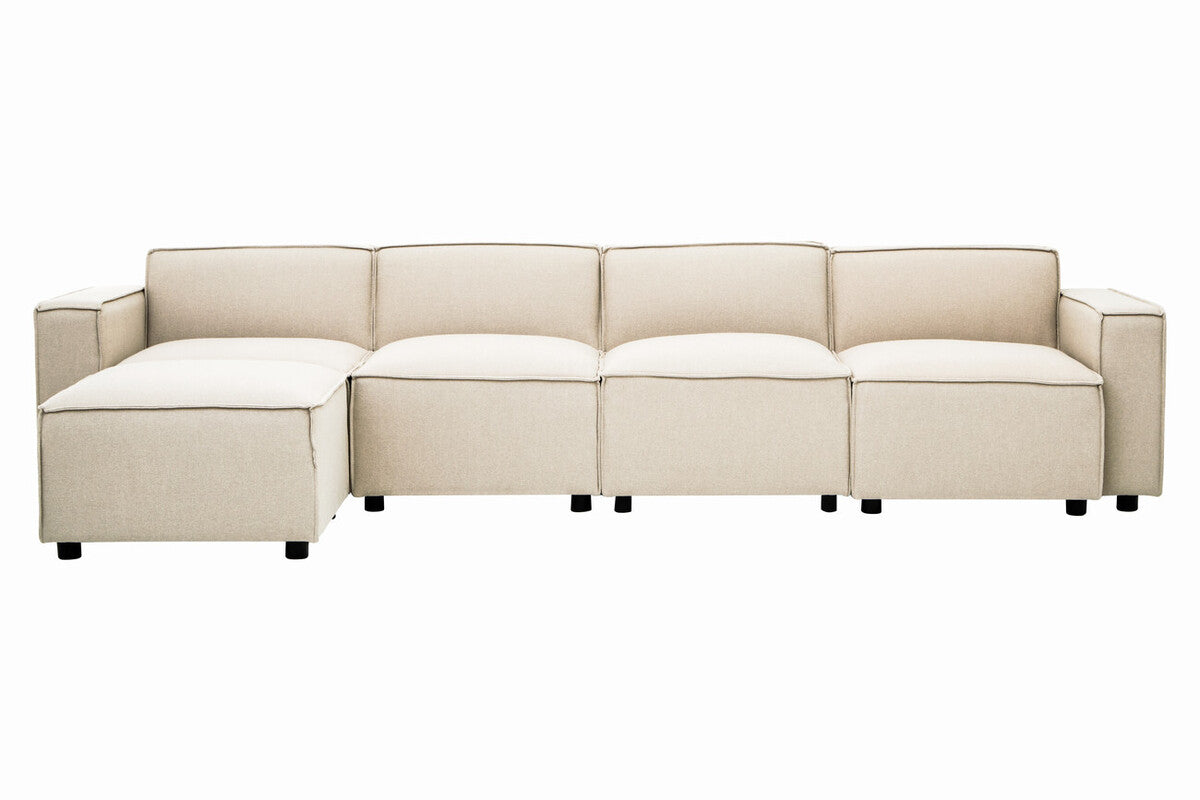 Cream Fabric Modular Ottoman | Toulouse