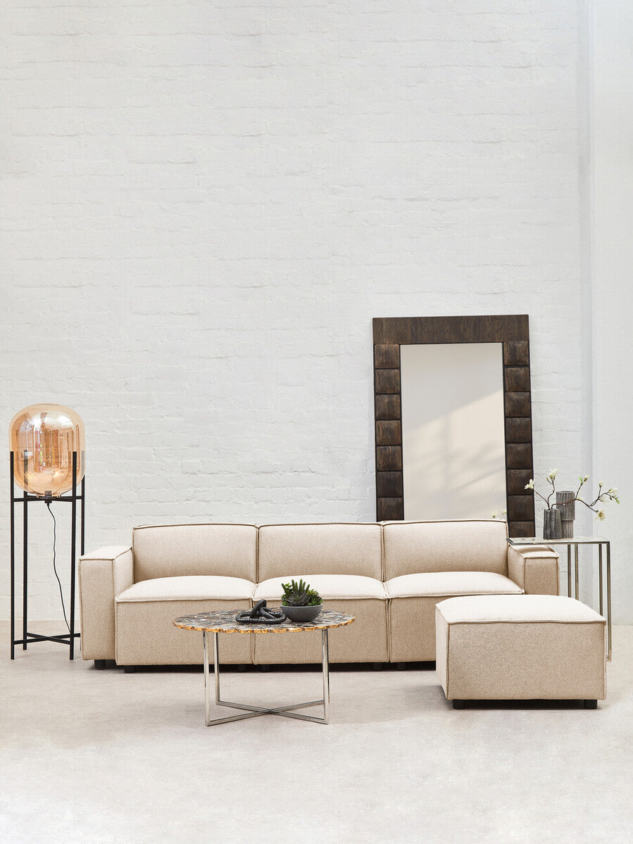 Cream Fabric Modular Ottoman | Toulouse