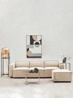 Cream Fabric Modular Ottoman | Toulouse