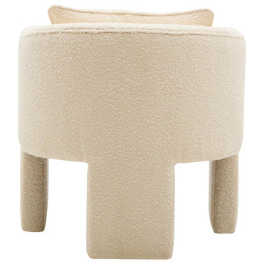 Ivory Boucle Curved Armchair | Ozzero