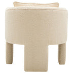 Ivory Boucle Curved Armchair | Ozzero
