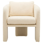 Ivory Boucle Curved Armchair | Ozzero