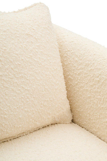 Ivory Boucle Curved Armchair | Ozzero