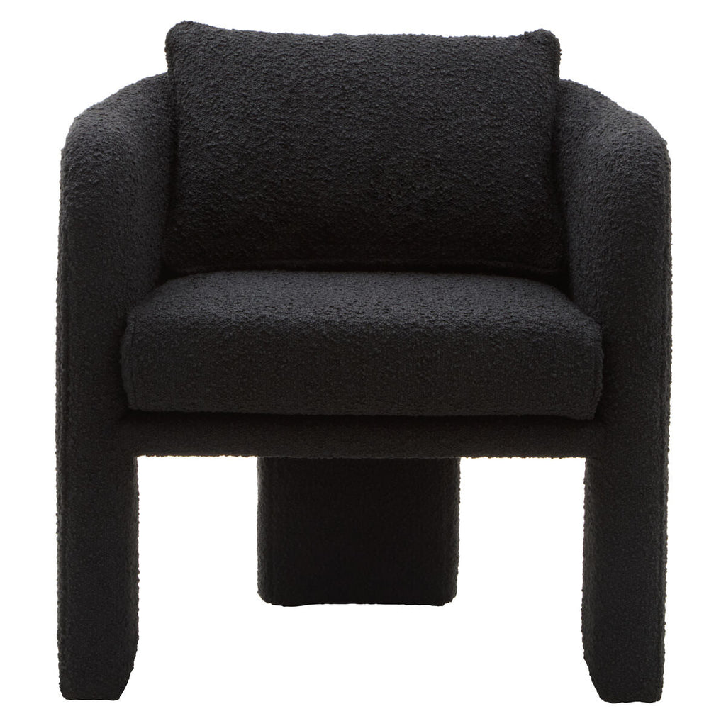 Black Boucle Curved Armchair | Ozzero